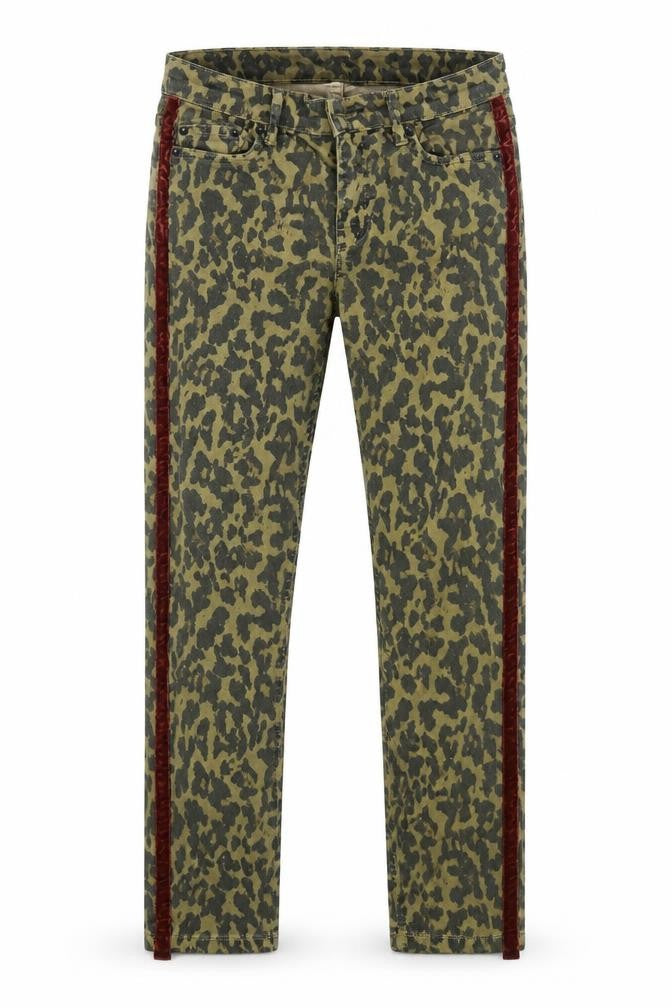 Zara Girls Brown Animal Print Cotton Skinny Jeans Size 6 Years L27 in Regular Zip - Leopard Print