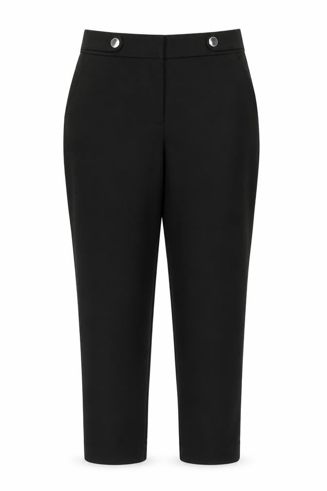 Dorothy Perkins Womens Black Cotton Trousers Size 8 L25 in Regular Button