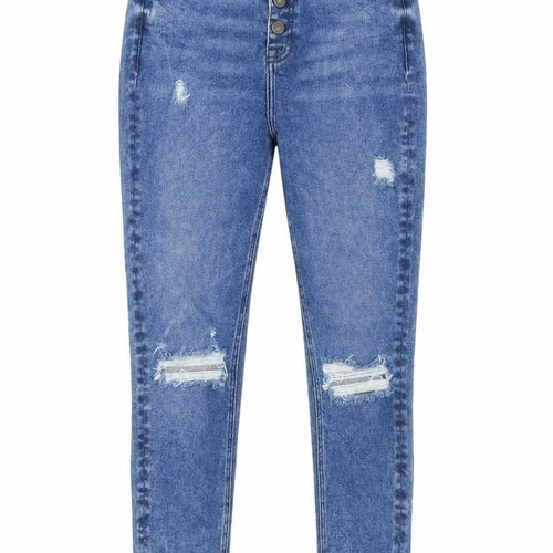 Authentic Denim Womens Blue Cotton Skinny Jeans Size 28 in L25 in Regular Button