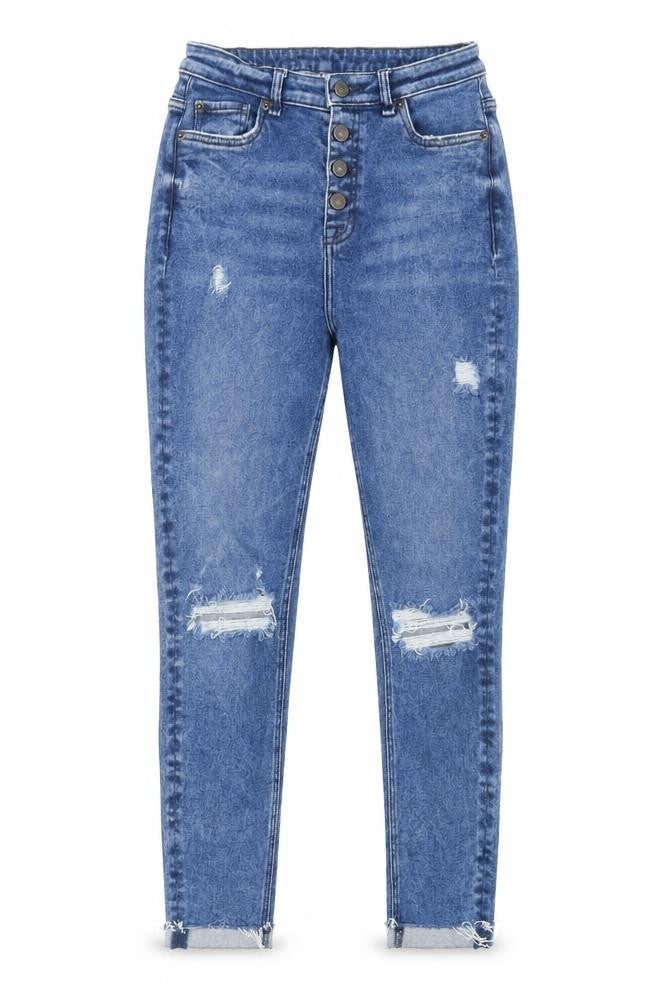 Authentic Denim Womens Blue Cotton Skinny Jeans Size 28 in L25 in Regular Button