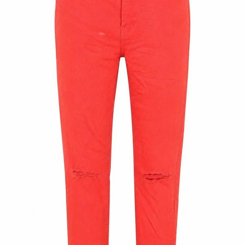 Zara Womens Red Cotton Skinny Jeans Size 12 L25 in Regular Button