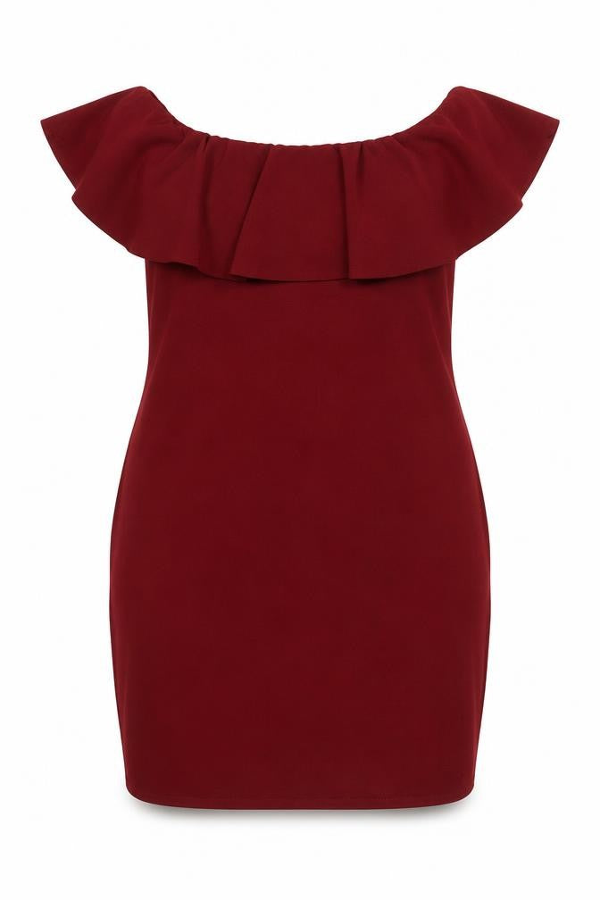 Ayanapa Womens Red Polyester Bodycon Size 16 Off the Shoulder Pullover
