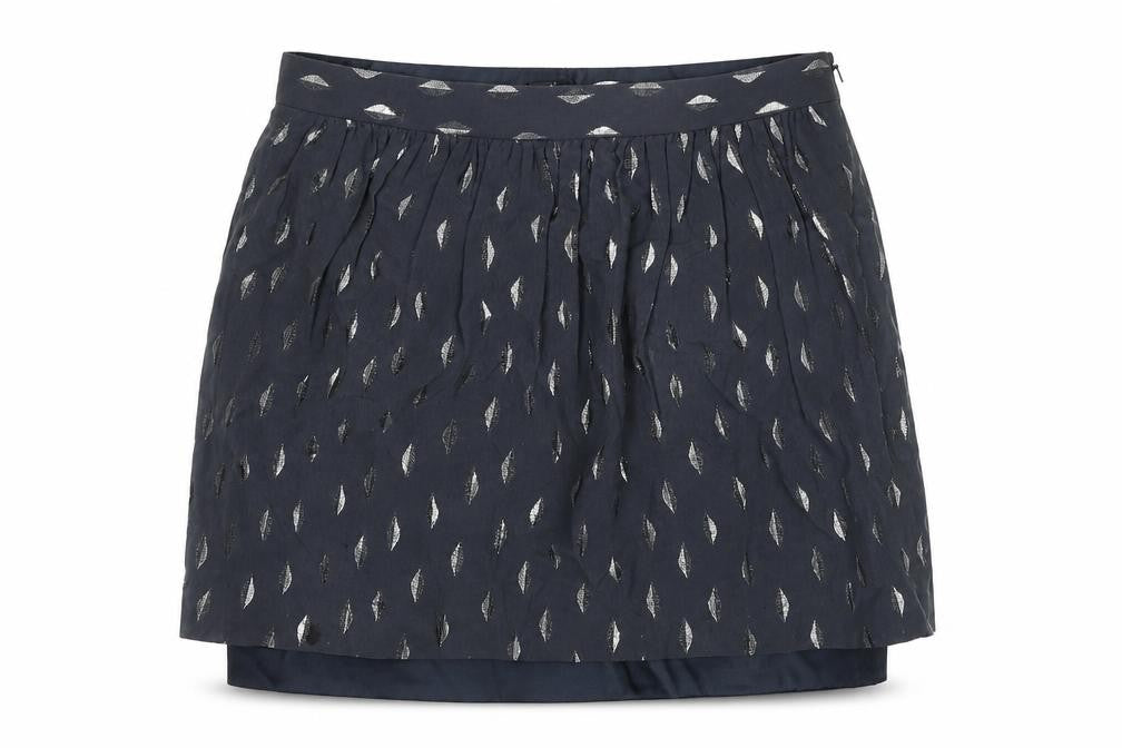 Club Monaco Womens Grey Geometric Cotton Mini Skirt Size S Zip