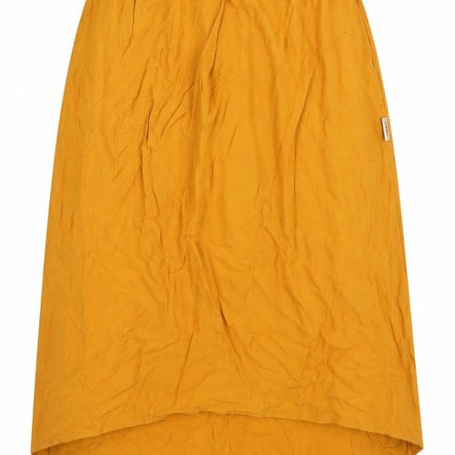 penn&ink n.y Womens Orange Viscose A-Line Skirt Size 10