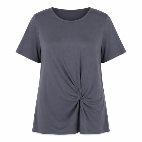 Marks and Spencer Womens Grey Modal Tunic T-Shirt Size 10 Round Neck