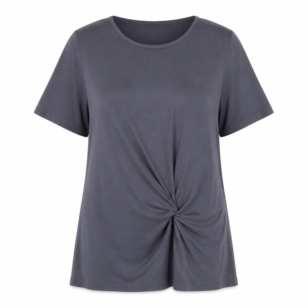 Marks and Spencer Womens Grey Modal Tunic T-Shirt Size 10 Round Neck
