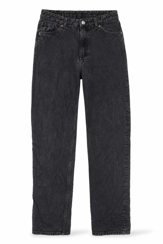 Monkl Womens Black Cotton Straight Jeans Size 28 in L30 in Regular Button