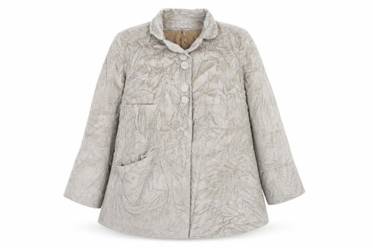 Front view of Preworn women’s brown jacket, size L, button