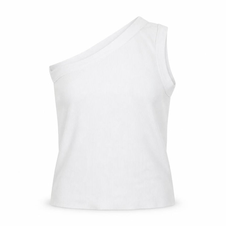 Pull&Bear Womens White Polyester Basic Blouse Size S One Shoulder