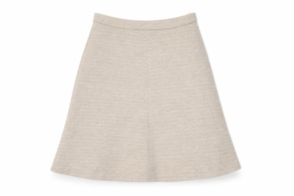 Bequem Womens Beige Acrylic A-Line Skirt Size 8 Zip