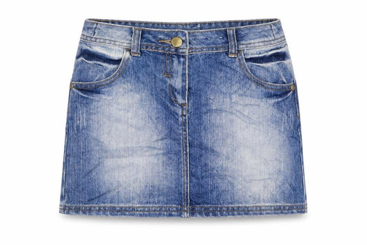 Indigo Girls Blue Cotton Mini Skirt Size 10-11 Years Regular Zip