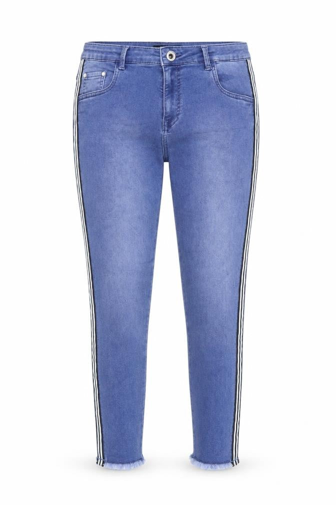 Focus Womens Blue Striped Cotton Skinny Jeans Size 34 in L25.5 in Regular Zip