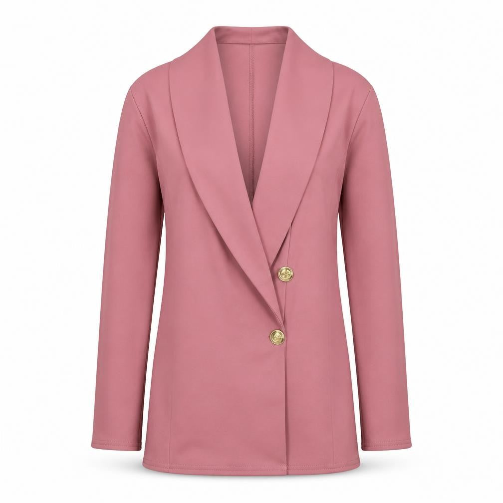 Front view of I SAW IT FIRST women’s pink jacket blazer, size UK 6