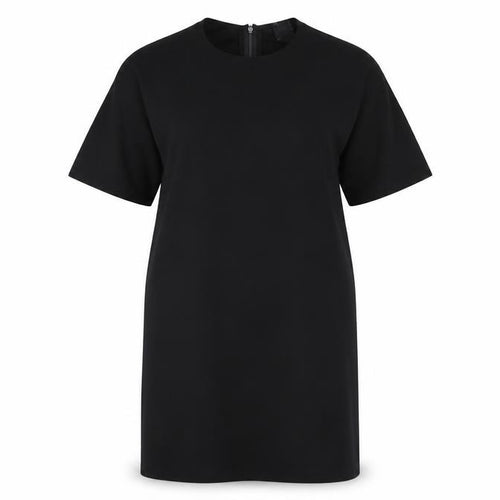ASOS Womens Black Polyester T-Shirt Dress Size 6 Round Neck Zip