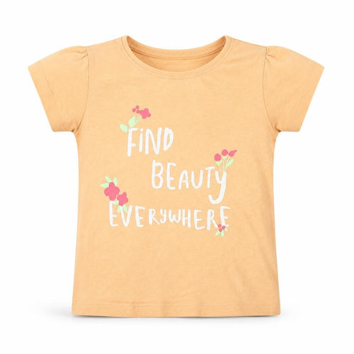 Primark Girls Orange Cotton Basic T-Shirt Size 24 Months Round Neck Pullover - Find Beauty Everywhere