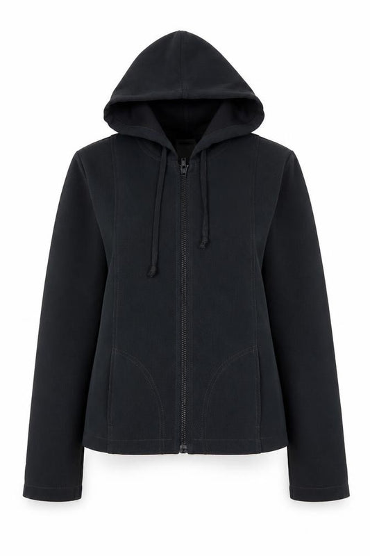 Front view of Select women’s grey jacket, size UK 12, zip