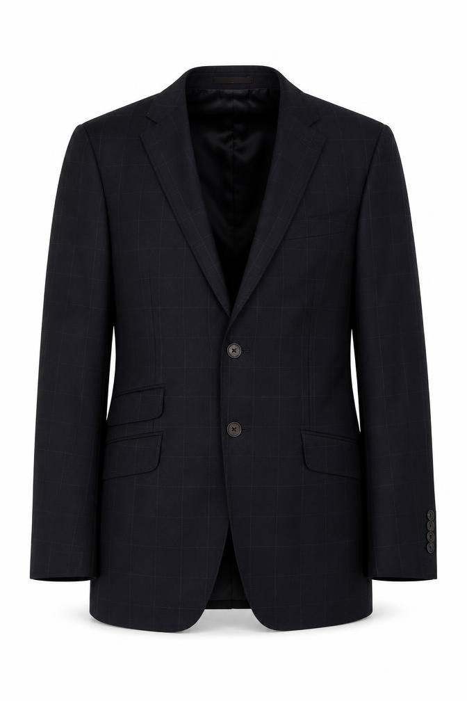 Front view of Next men’s grey check wool jacket suit jacket, size 44