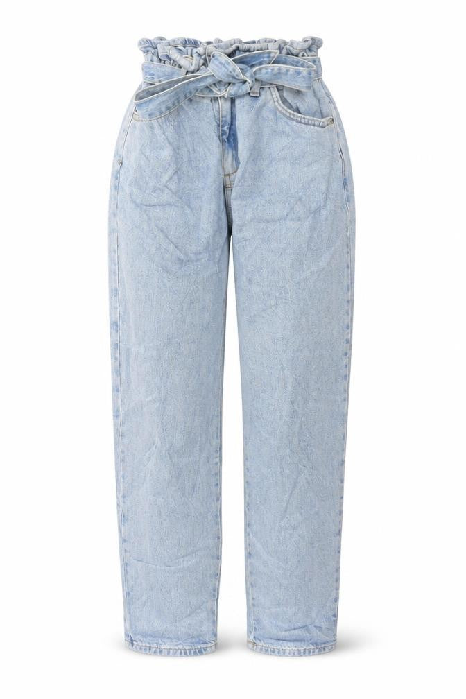 New Look Womens Blue Cotton Straight Jeans Size 6 L28 in Regular Tie