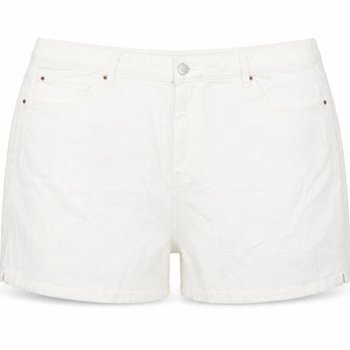 Marks and Spencer Womens White Cotton Mom Shorts Size 22 L3 in Regular Button