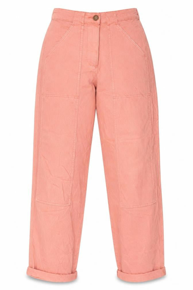 Marks and Spencer Womens Pink Cotton Tapered Jeans Size 8 L31 in Regular Button