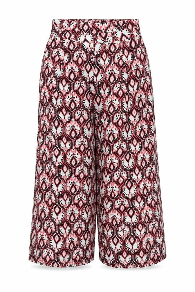 Marks and Spencer Womens Multicoloured Geometric Viscose Cropped Trousers Size 8 L23 in Regular