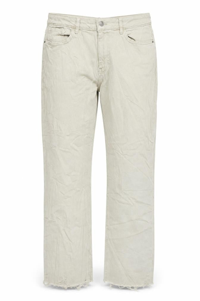 TU Mens Beige Cotton Straight Jeans Size 16 L27 in Regular Zip