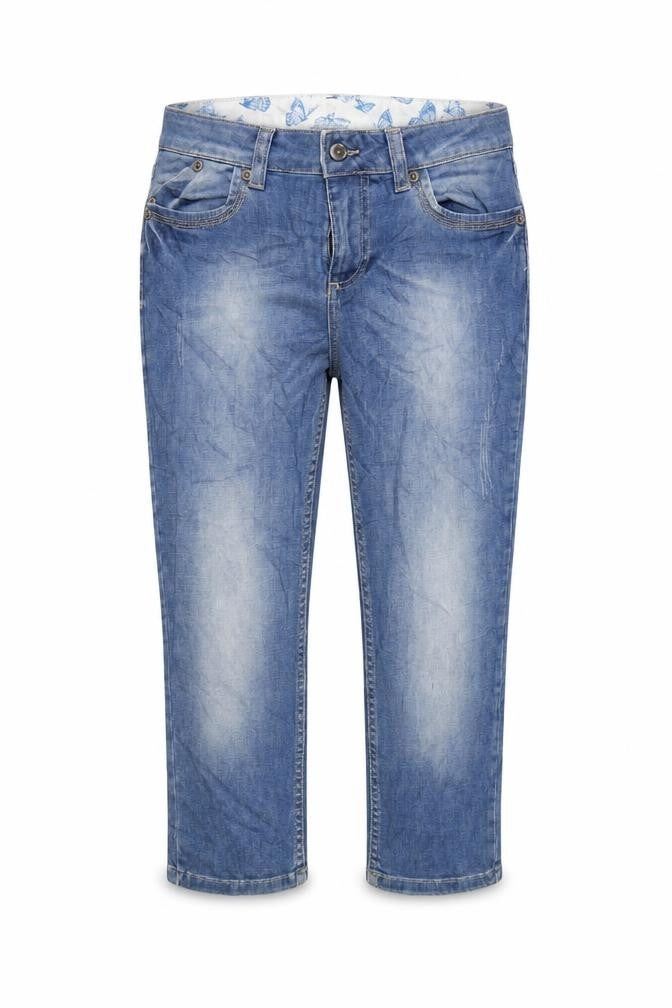 Indigo Womens Blue Cotton Cropped Jeans Size 32 in L21 in Regular Zip