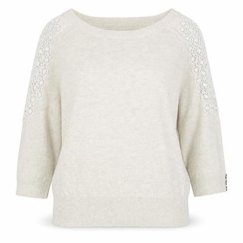 RJR. John Roche Womens Ivory Boat Neck Cotton Pullover Jumper Size 12