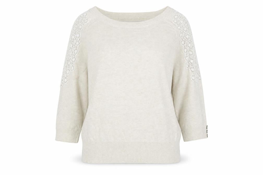 RJR. John Roche Womens Ivory Boat Neck Cotton Pullover Jumper Size 12