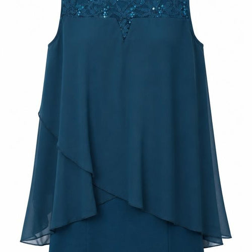 Body Flirt Womens Blue Polyester Sheath Size M Round Neck Pullover - Lace Detail