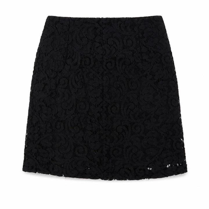 Mango Womens Black Geometric Polyester Mini Skirt Size 4 Zip