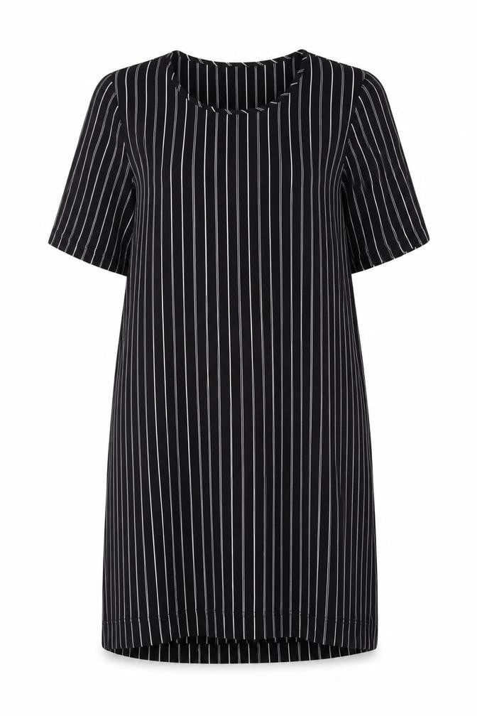 Monki Womens Black Striped Polyester T-Shirt Dress Size S Round Neck Pullover
