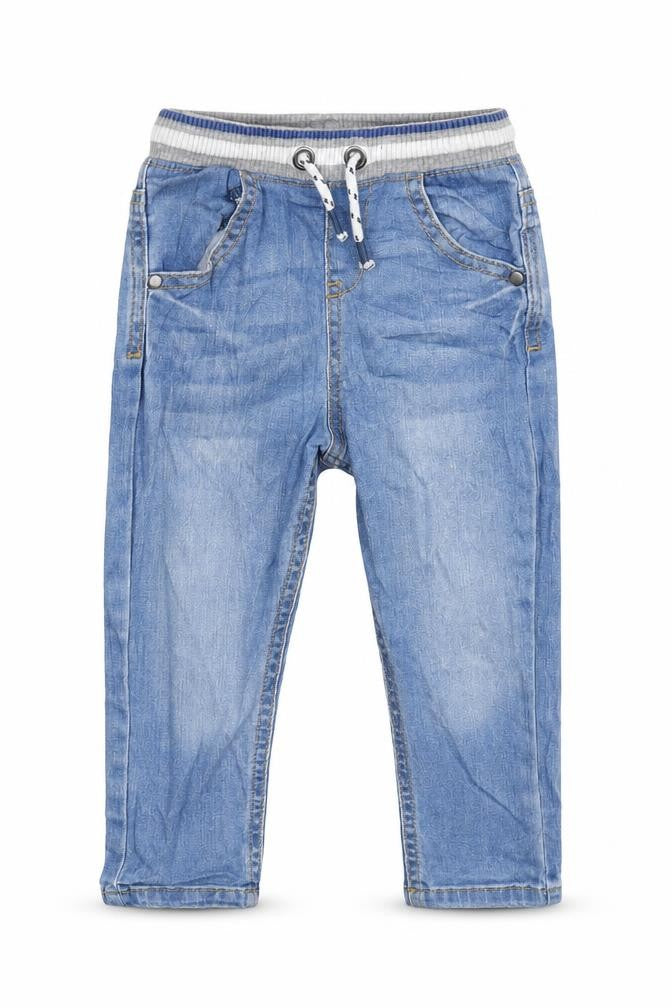 F&F Boys Blue Cotton Jogger Jeans Size 12-18 Months Drawstring