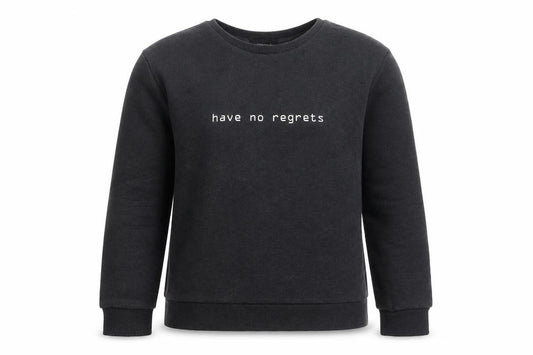 Front view of Primark women’s grey cotton pullover sweatshirt, size UK 4, pullover - have no regrets