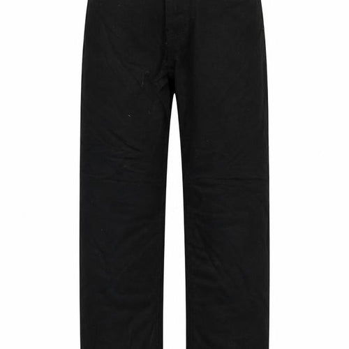 Easy Womens Black Cotton Straight Jeans Size 28 in L28 in Regular Zip