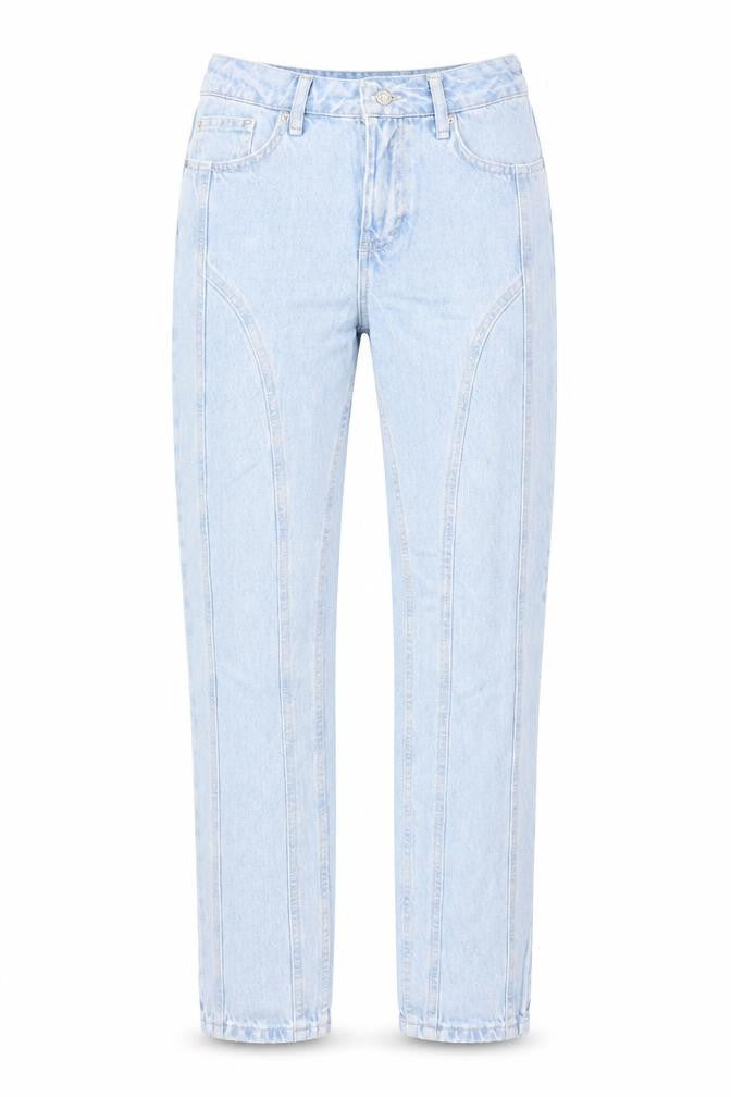 Denim & Co. Womens Blue Cotton Straight Jeans Size 8 L31.5 in Regular Button