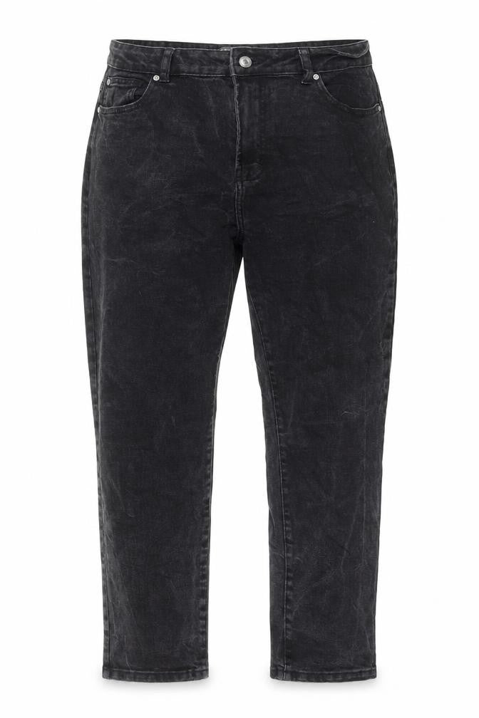 Denim & Co. Womens Grey Cotton Straight Jeans Size 14 L27 in Regular Button