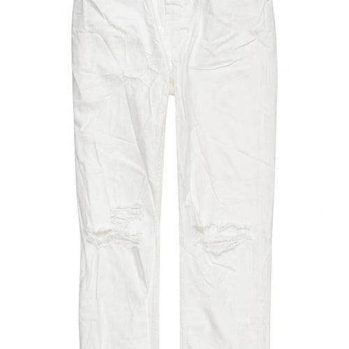 Zara Womens White Cotton Skinny Jeans Size 6 L26 in Regular Button