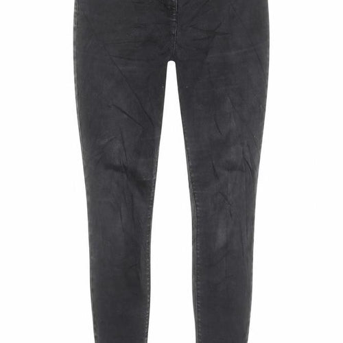 Papaya Womens Grey Cotton Skinny Jeans Size 12 L28 in Regular Button