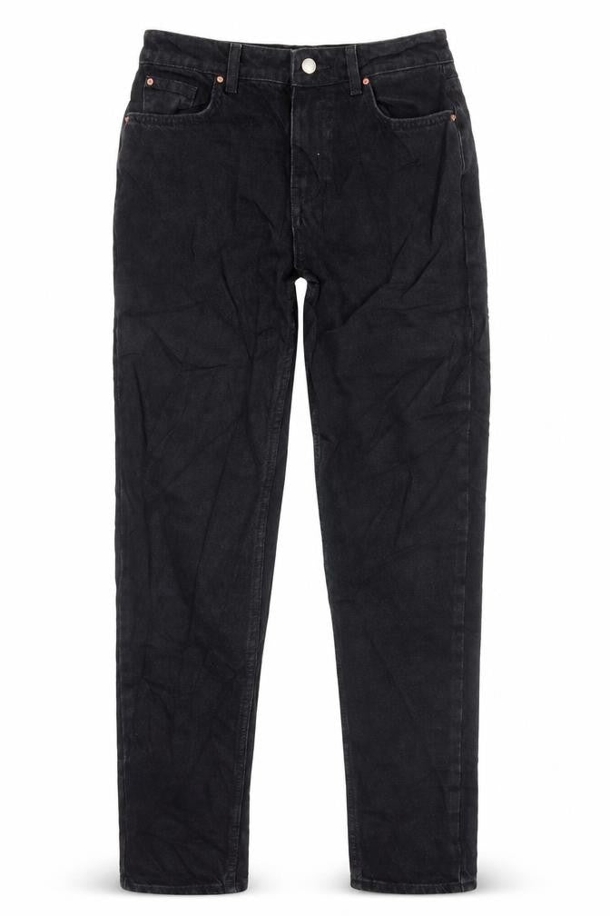 Denim & Co. Womens Black Cotton Straight Jeans Size 8 L27 in Regular Button