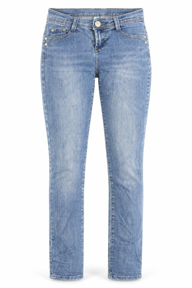Denim&co Womens Blue Cotton Skinny Jeans Size 6 L29 in Regular Button