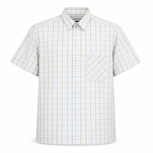 Next Mens White Plaid Cotton Button-Up Size L Collared Button