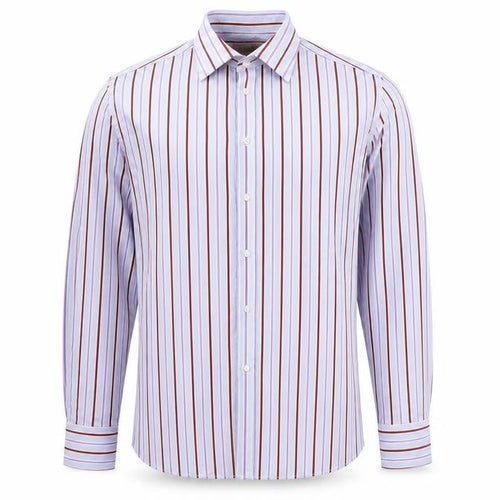 Marks & Spencer Mens Blue Striped Cotton Button-Up Size L Collared Button