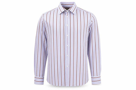 Marks and Spencer Mens Blue Striped Cotton Button-Up Size L Collared Button