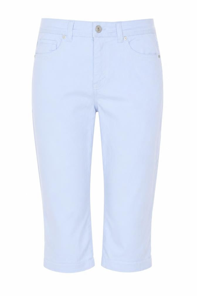 Style & Co Womens Blue Cotton Cropped Trousers Size 8 L20 in Regular Zip