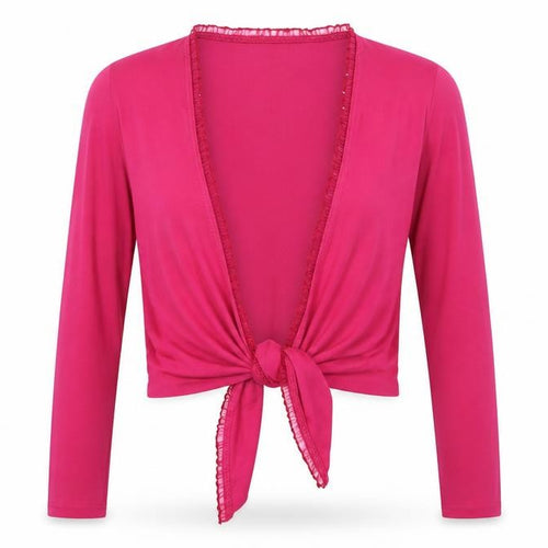 Phase Eight Womens Pink Viscose Cropped Blouse Size 8 Scoop Neck - Tie Front