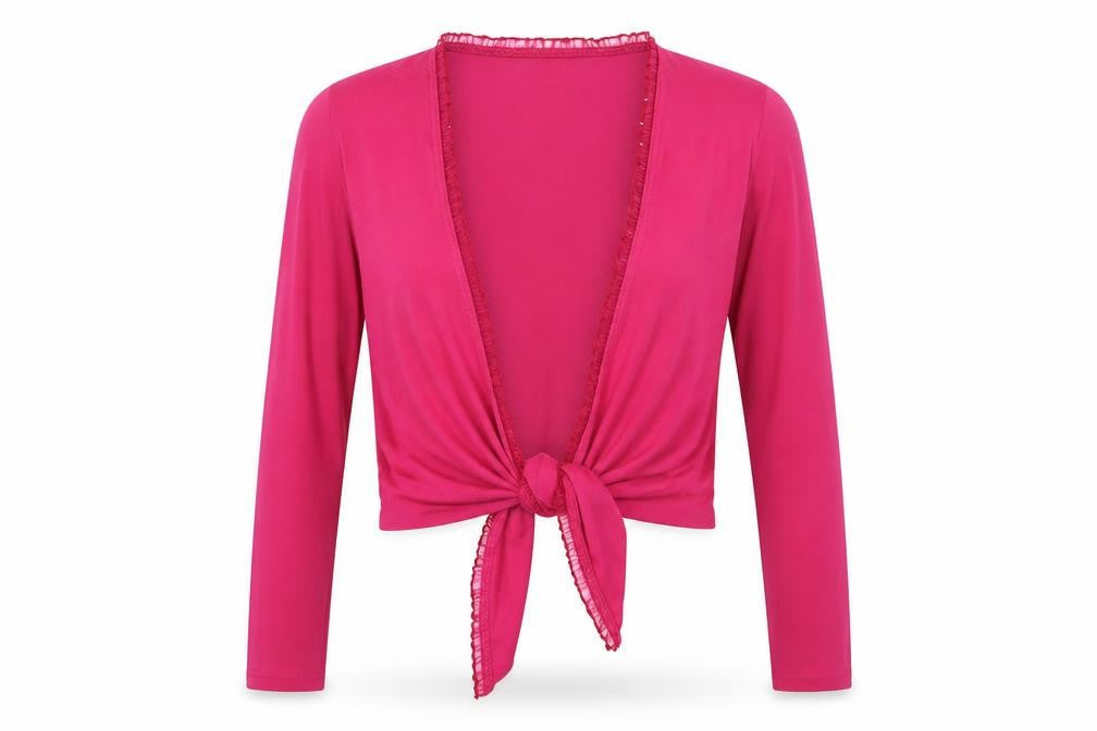 Phase Eight Womens Pink Viscose Cropped Blouse Size 8 Scoop Neck - Tie Front