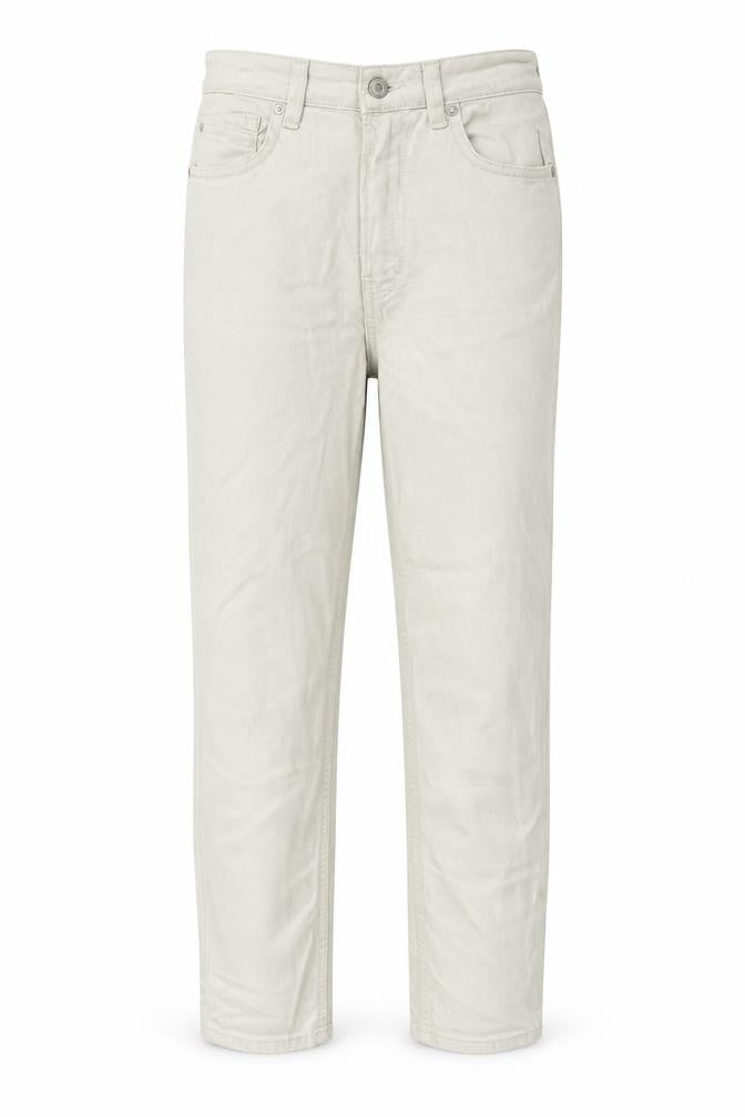 Stradivarius Womens Ivory Cotton Mom Jeans Size 10 L26 in Regular Zip