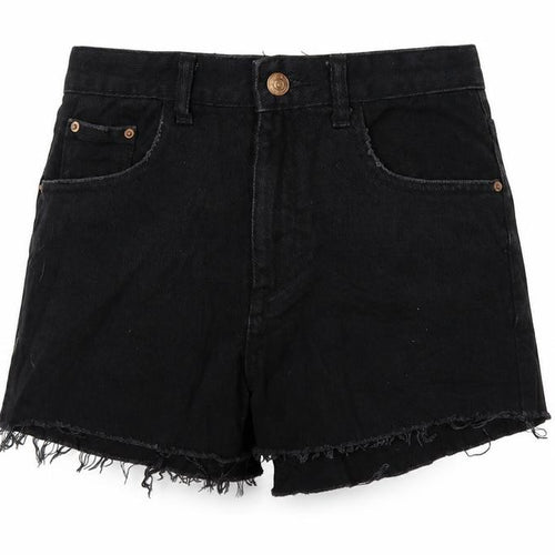 Glamorous Womens Black 100% Cotton Hot Pants Shorts Size XS Regular Zip
