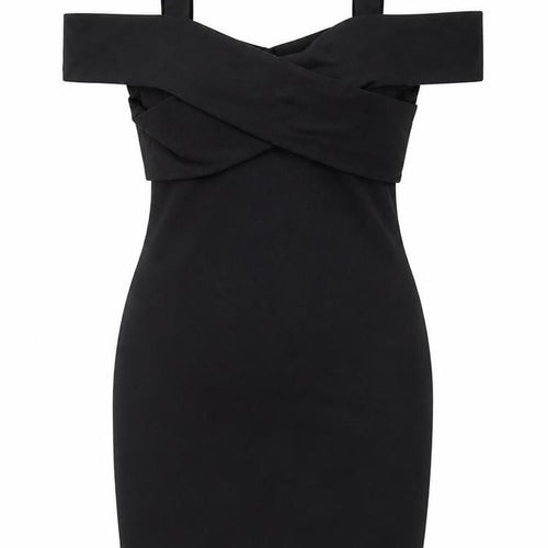 By The Way Womens Black Polyester Bodycon Size XS V-Neck Pullover - Cold Shoulder Detail